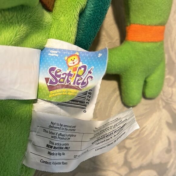 Teenage Mutant Ninja Turtle Michaelangelo 18” Plush Seat Pet. Seat Belt Buddy - Picture 6 of 7